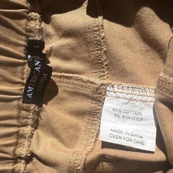 American Stitch Zipper Cotton Joggers | S | Khaki - Picture 9 of 9